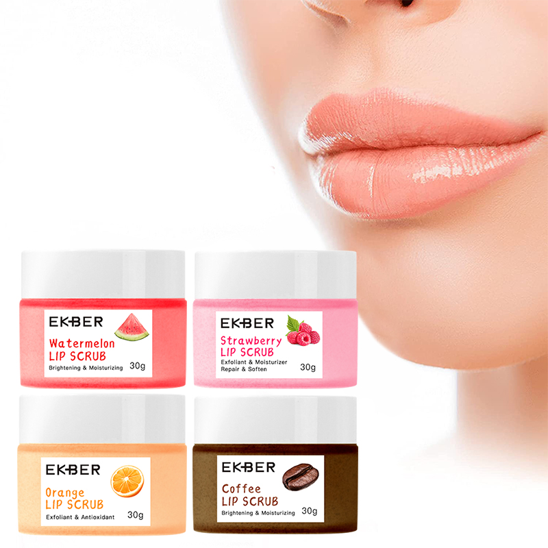 Smooth Nourishing Strawberry Coconut Lip Scrub and Lip Balm Hydrating Exfoliating Stick Salt Scrub