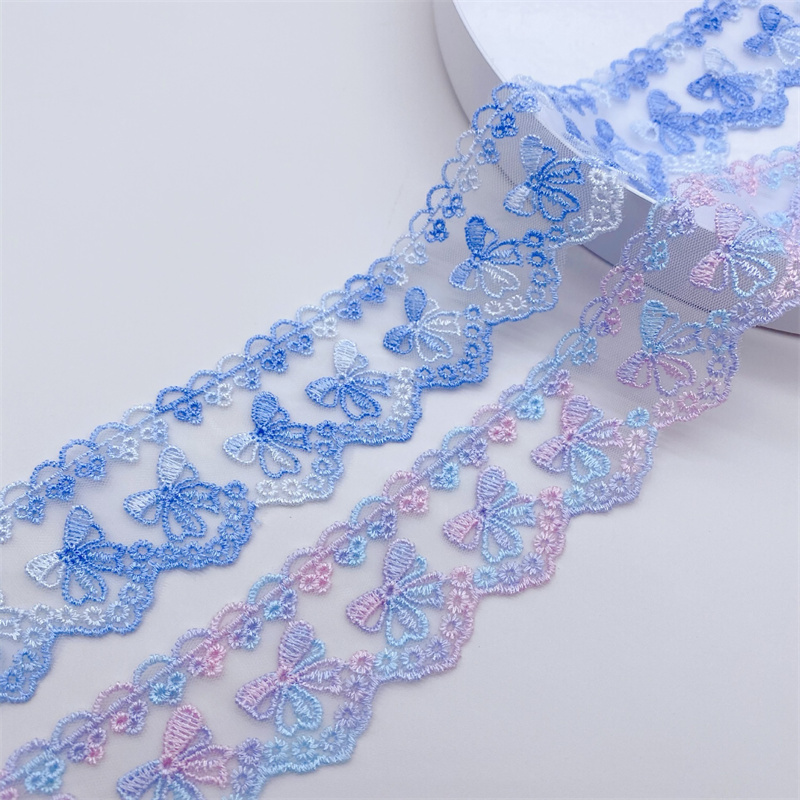 Бант двусторонний с кружевной лентой для одежды