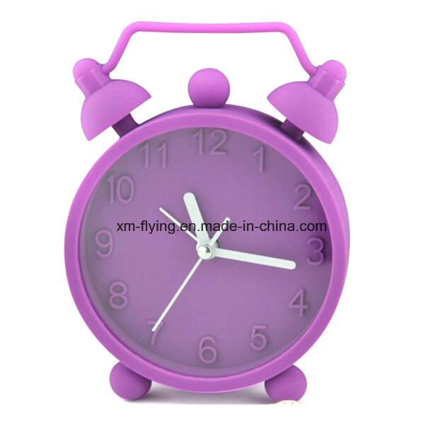 Promotional Creative Silicone Mute Mini Alarm Clock for Table Decoration