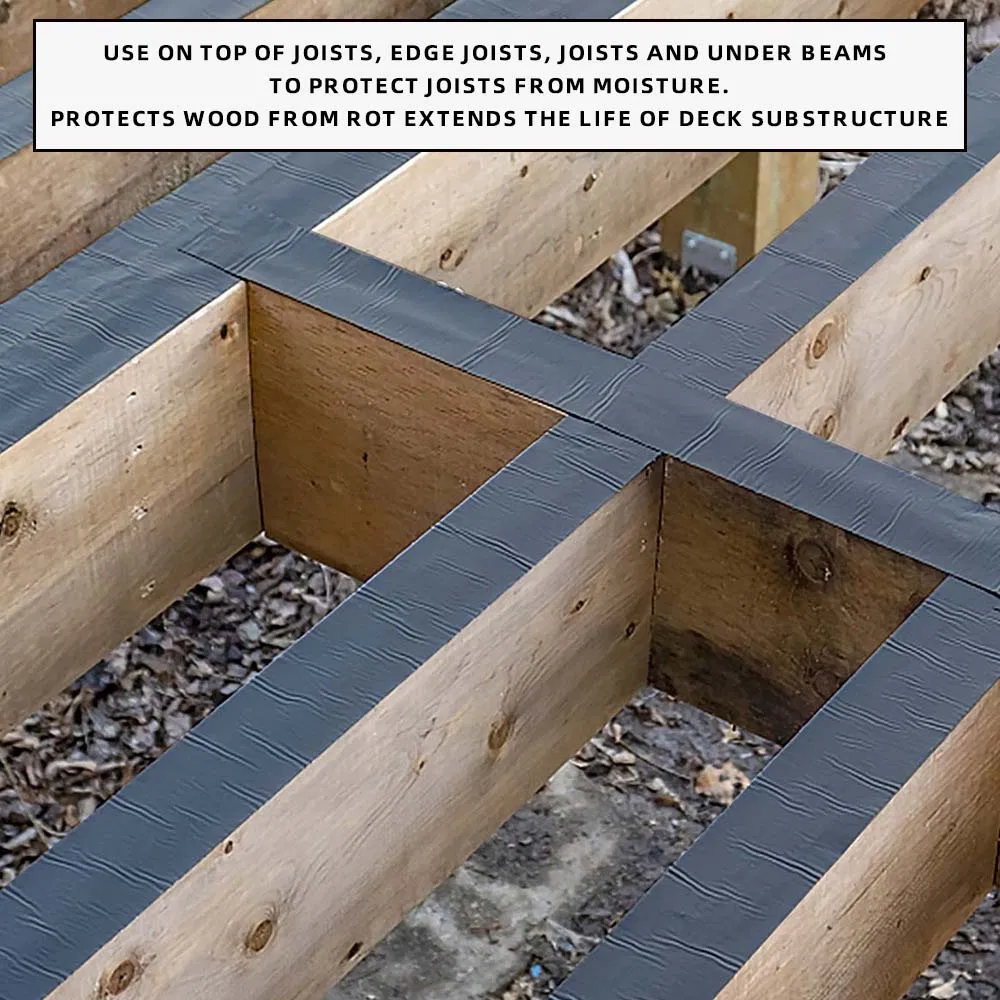 1 5/8" X 50' Butyl Flashing Tape Deck Joist Tape for Decking Beams
