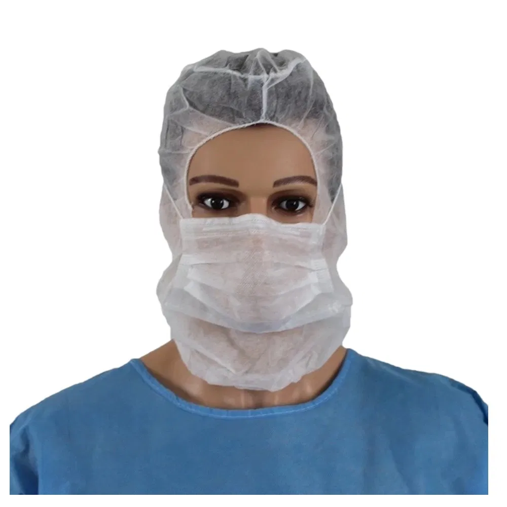 Disposable PP Astronaut Space Balaclava Head Hood with Mask and Elastic Bond