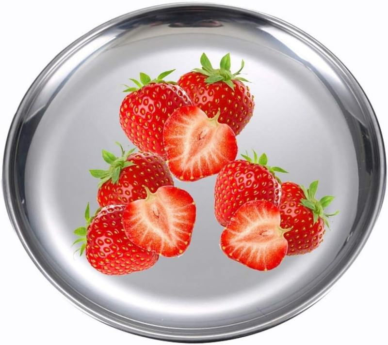 5.5 Inch Stainless Steel Gold Round Dinner Dishes Plate for Barbecue Picnic