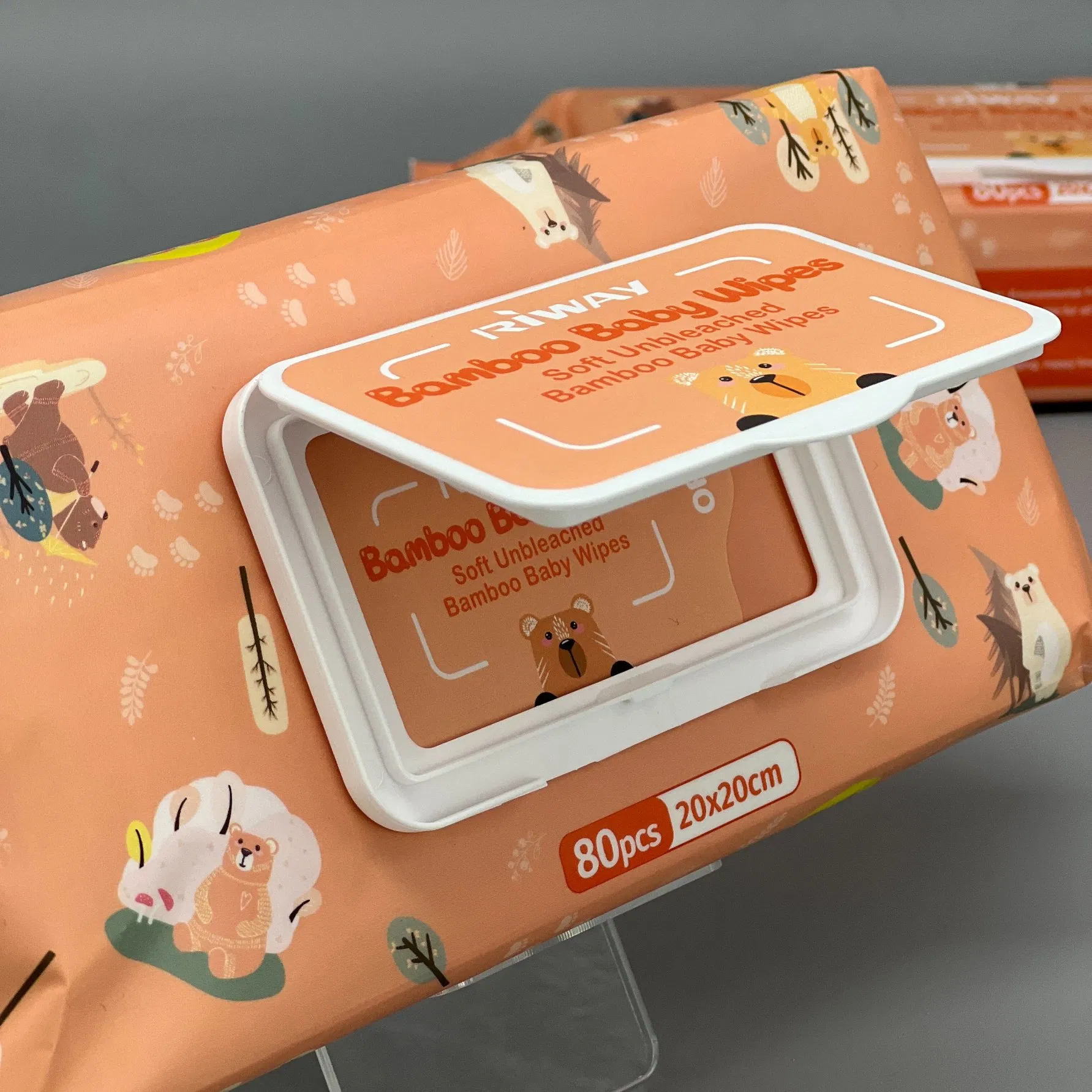 Natural Unbleached Bamboo Baby Water Wipes for Sensitive Skin Care