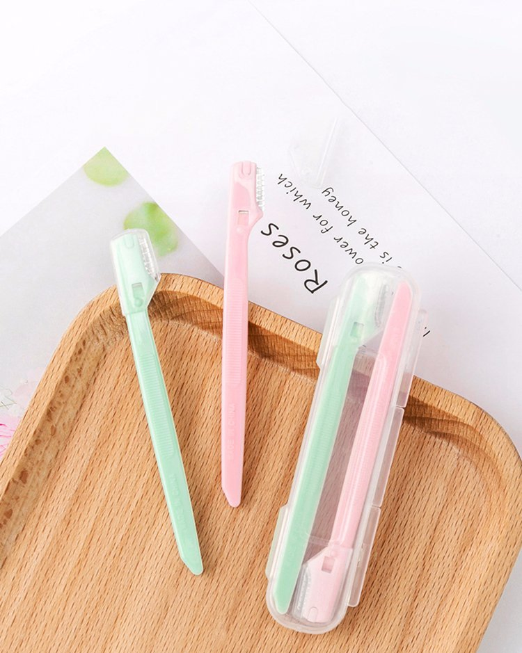 Small Travel Cosmetics Makeup Facial Epilator Trimmer Plastic Mini Eyebrow Razor
