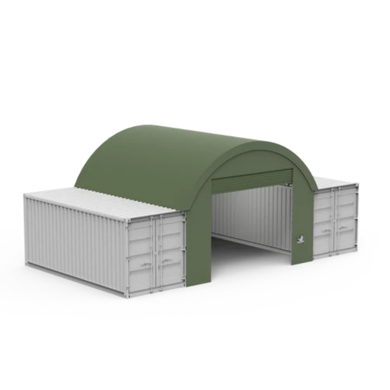 Portable Container Steel Roof Industrial Outdoor Storage Prefab Steel Structure Dome Shipping Container Shelter 20FT 40FT