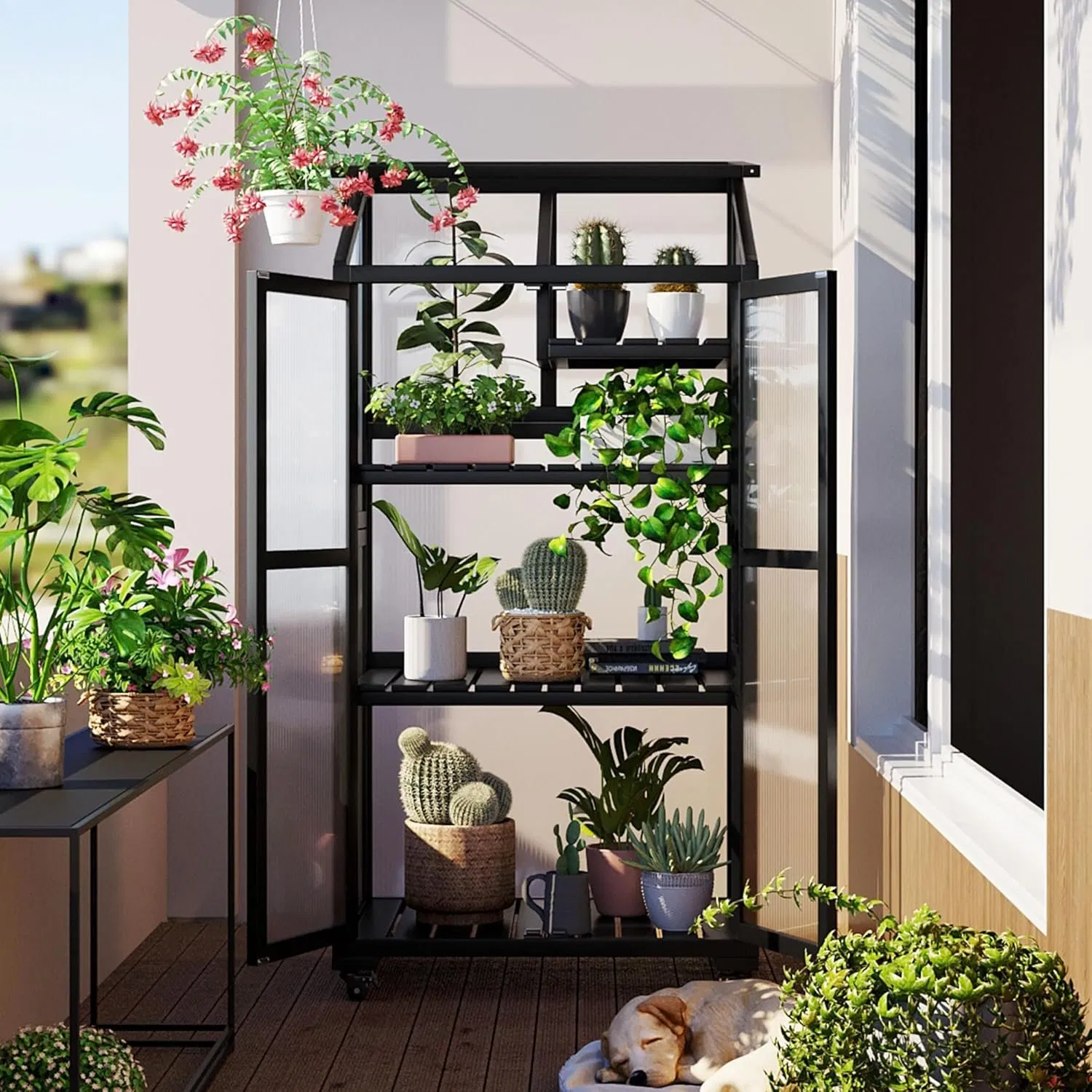 Metal Framed Greenhouse, Indoor Outdoor Raised Planter Box Protection