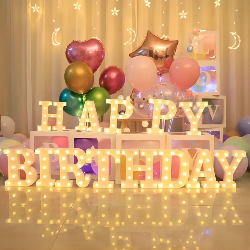 a to Z Marquee Number Letters Lights Decorative Lighted Alphabet Sign for Baby Shower Birthday Engagement Wedding Marry Me Party