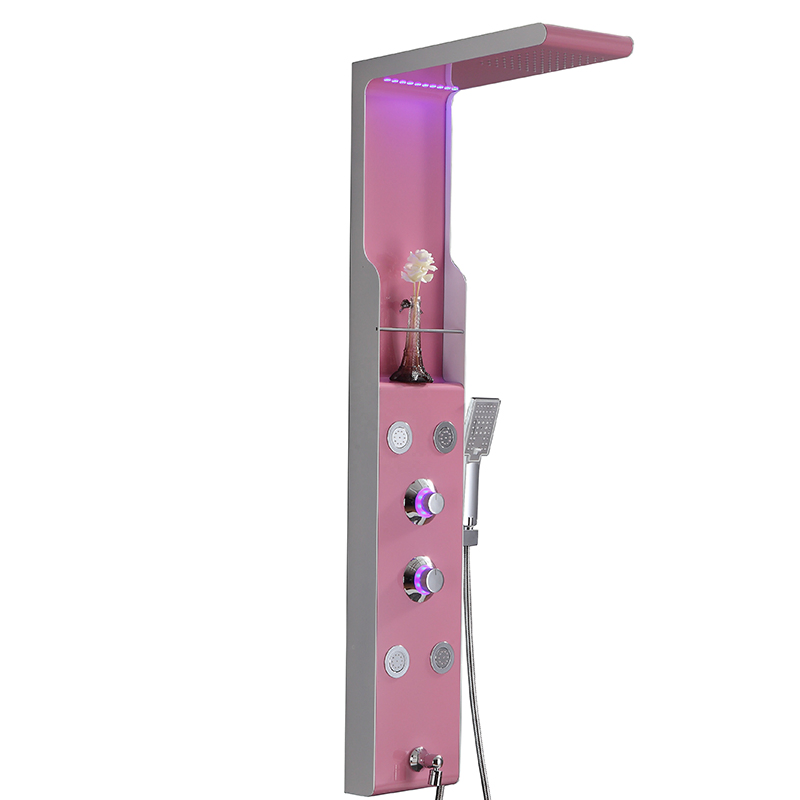 New Style Large Multifunctional Glass Laminate LED Shower Columns Panels
