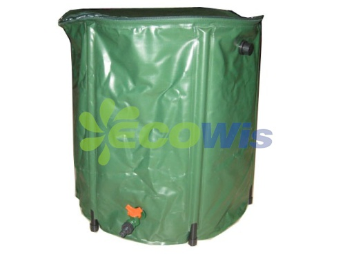 750L Foldable Rain Barrel Water Butt PVC Tarpaulin Collapsible Water Tank for Rainwater Harvesting