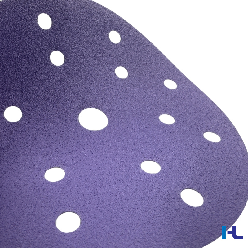 115mm 125mm 150mm 6inch 17holes Purple Hook&Loop Sand Abrasive Ceramic Sanding Grinding Disc for Polishing Car, Vessel, Composite Materials, Wood, Metal