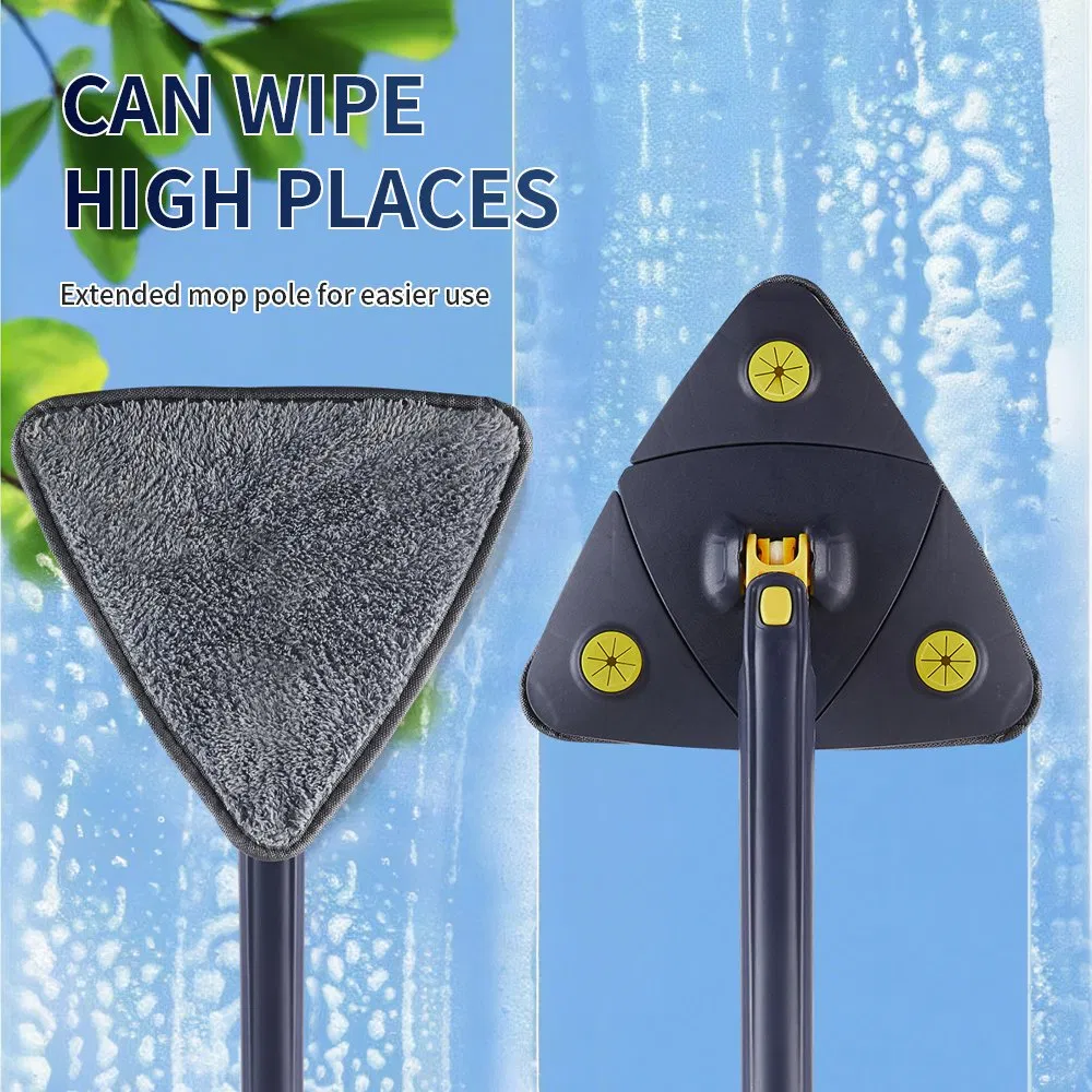 Flat Mop Household Stainless Steel Handle Microfiber Pad Easy Wringing Floor Mop