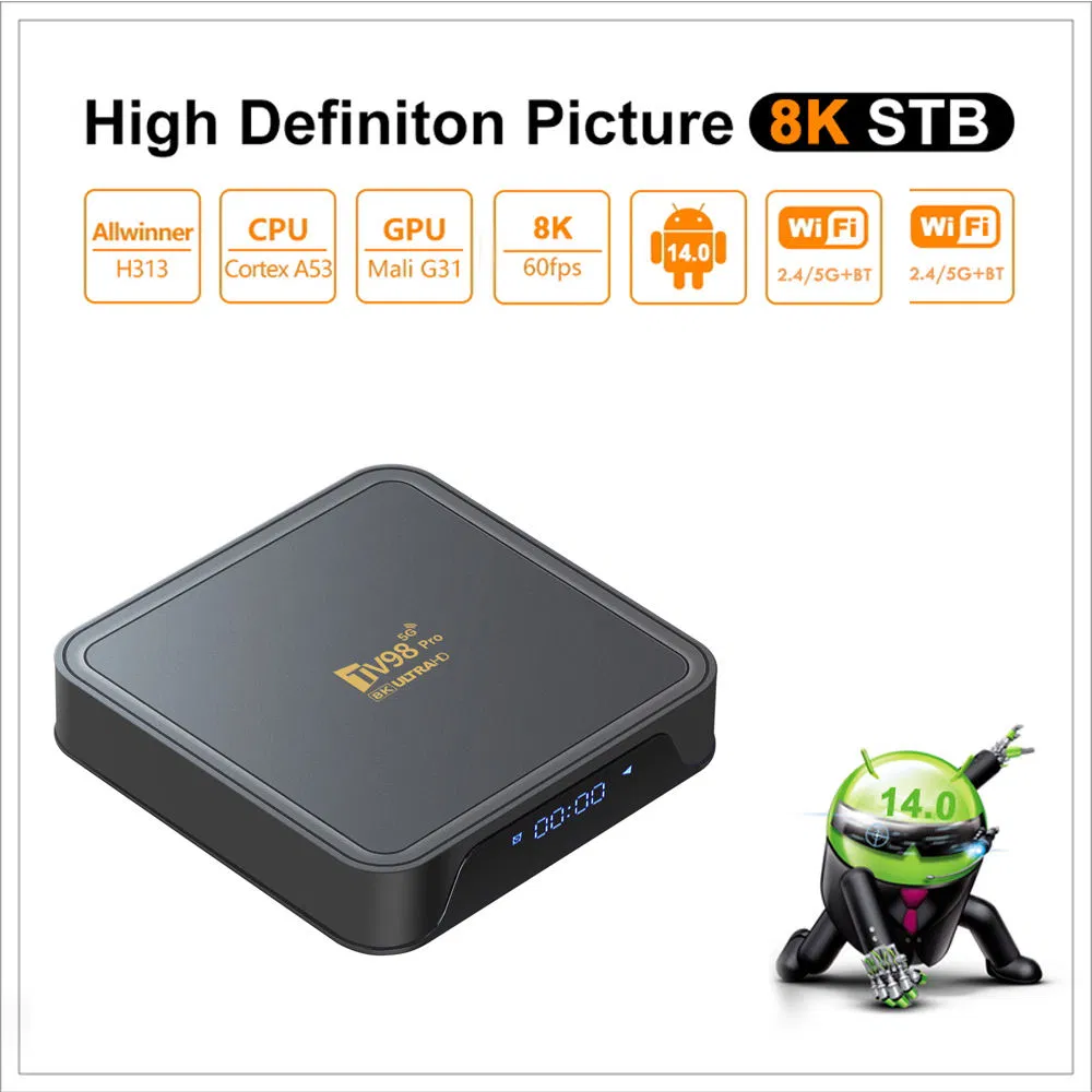 Hot TV98 PRO Box Allwinner H313 Quad Core Display Home TV Box