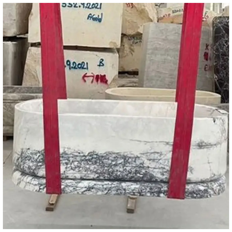 Milas Lilac Marble Freestanding Bath Tub