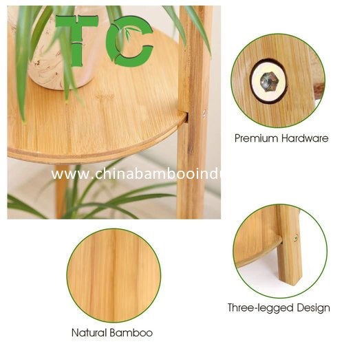 Wholesale Bamboo Plant Flower Stand Rack, Portable 2-Tier Corner Plant Shelf Rack Plants Display Shelf, Wooden Planter Pots Organizer Flower Pot Display