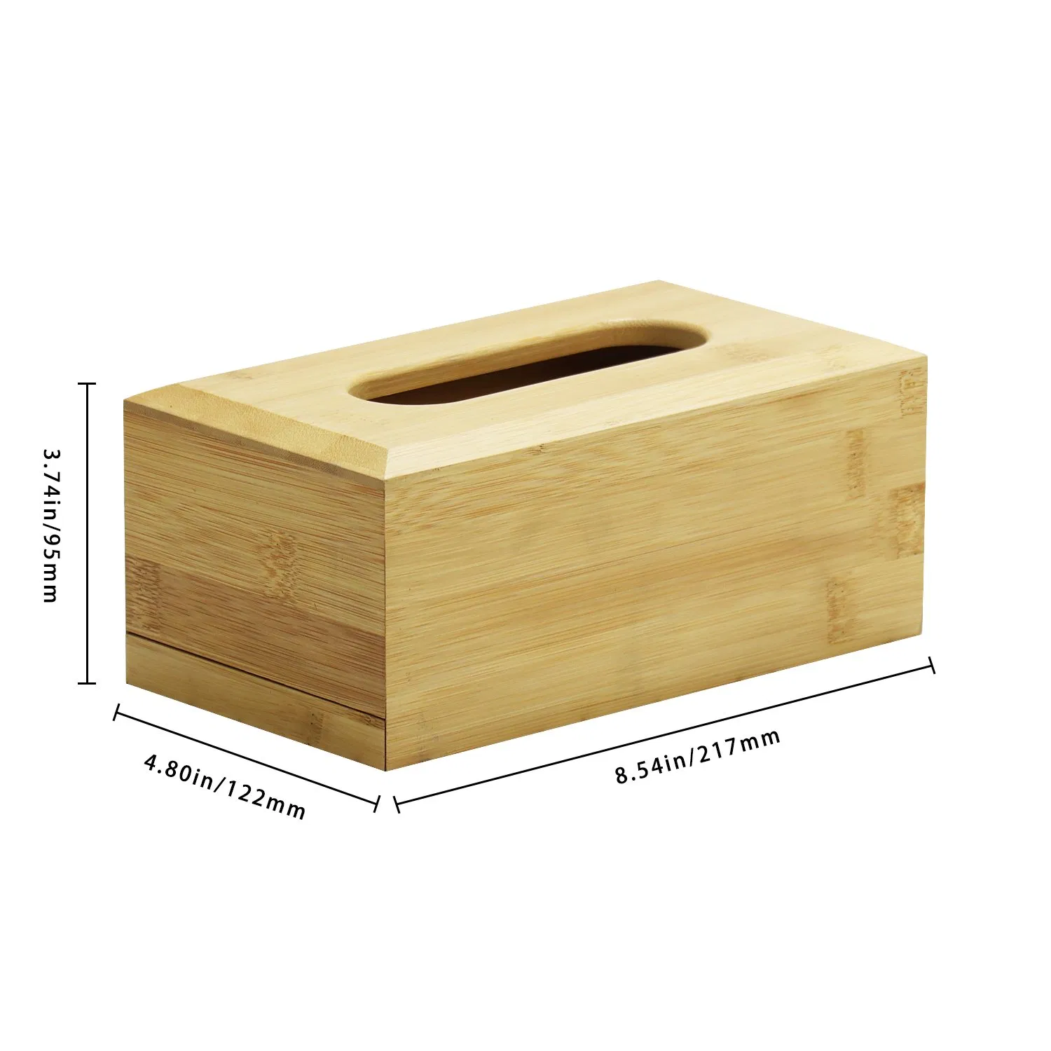 Custom Multifunctional Wooden Napkin Organizer Container Facial Tissue Box Holder Bamboo Tissue Box for Home