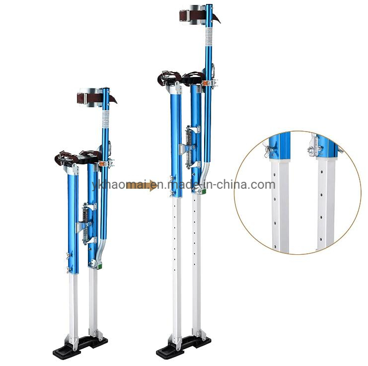 Heavy-Duty 48"-64" Adjustable Height Aluminum Drywall Stilts for Painting Painter Taping with Comfortable Leg Straps Bands Skid-Proof