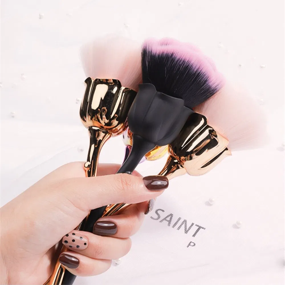 Nail Art Tool Face Makeup Brushes Cleaning Dust Beauty Facial Big Powder Rose Flower Manicure Brush