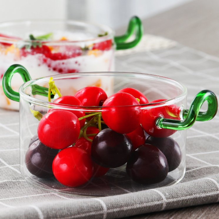 Glass Pot Fruit Salad Bowl Salad Noddle Fruit Bowl Glass Mixing Bowl