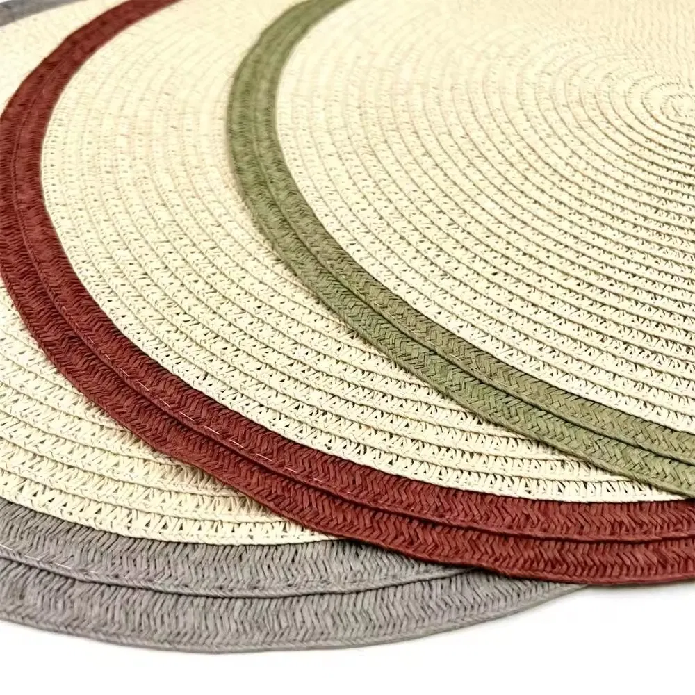 Promotional Tableware Decoration Round Plastic Double Color PP Placemat