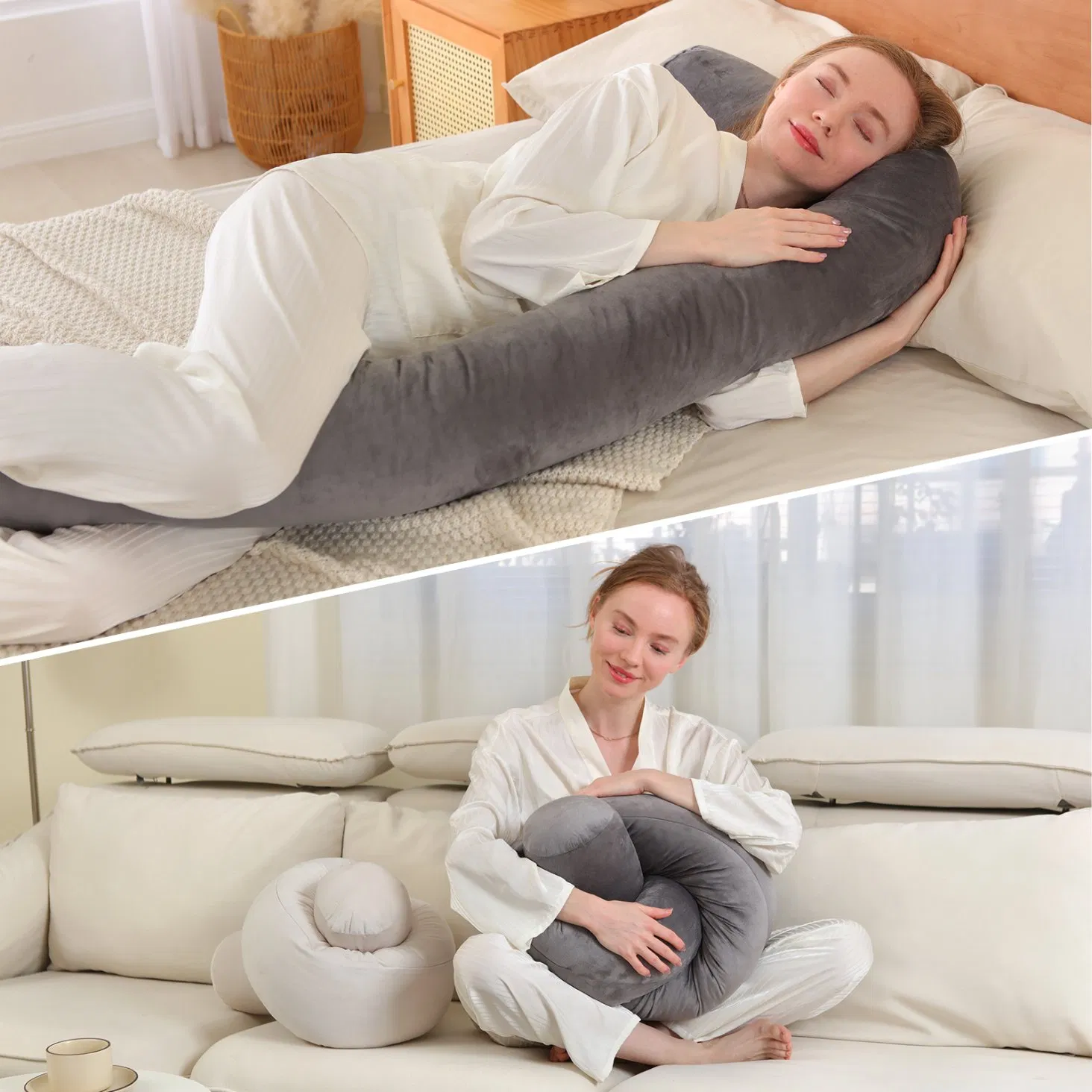 Wholesale Hug Pillow Microfiber Filling Roll Round Long Body Pillow