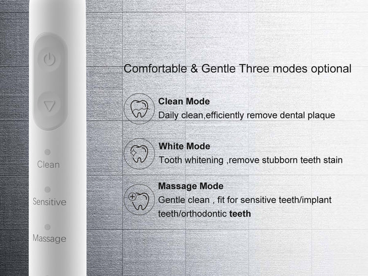 Wholesale Customized 3 Modes Ipx7 Sonic Electric Toothbrush for Adults