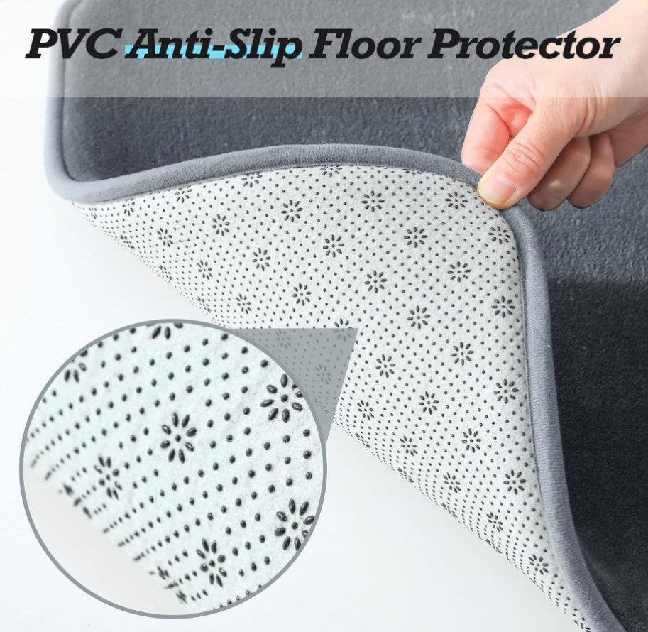 3PCS Non-Slip Quick Dry Ultra Soft Velvet Bath Mat Bathroom Rugs Sets