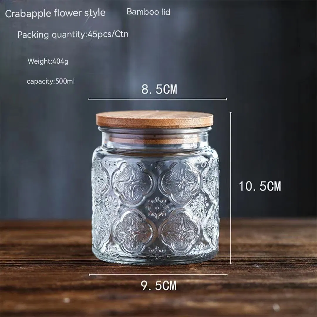 Японский стеклянный чайник с бамбуковой крышкой для хранения