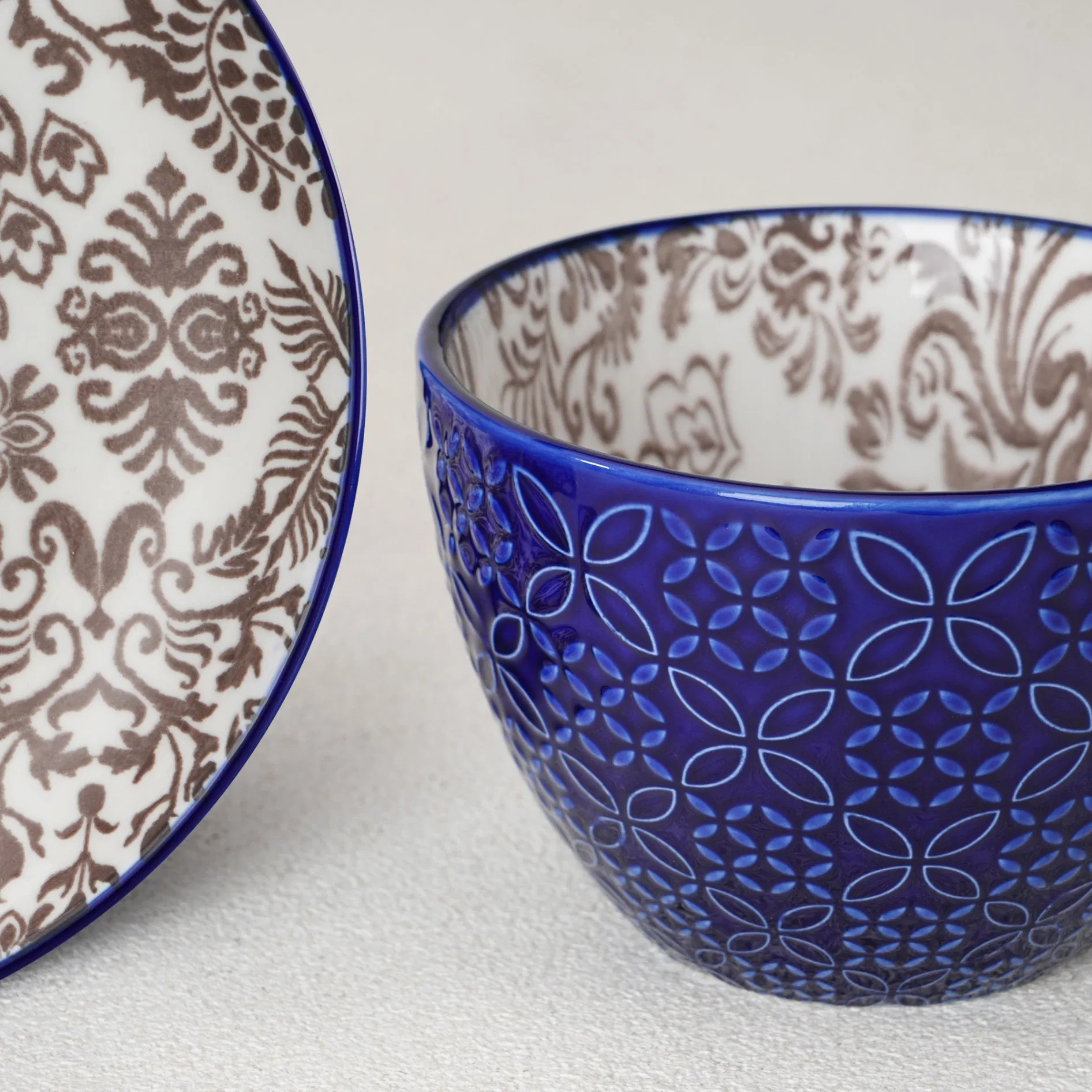 OEM ODM Embossed Porcelain Soup Bowls Cereal Salad Ceramic Bowl