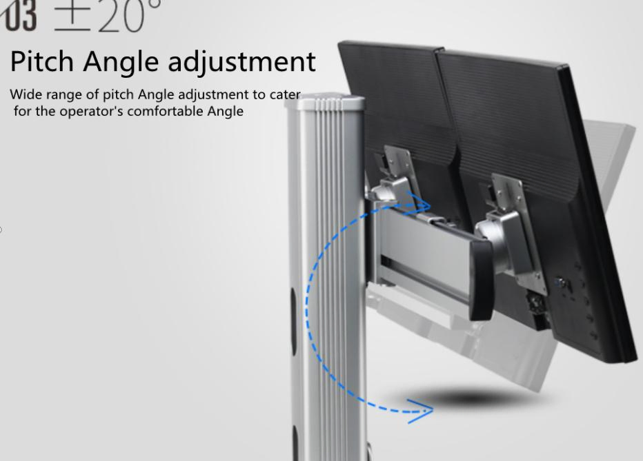 Ergonomic Long Full Motion Monitor Stand Height Adjustable Standing Monitor Computer Monitor Arm Desktop Monitor Stand