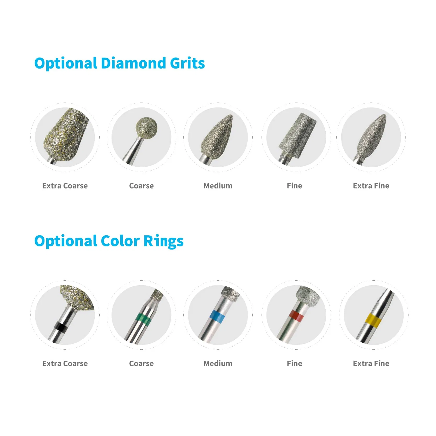 Germany Style Quality Cuticle Clean Flame Shape Diamond Nail Drill Bit