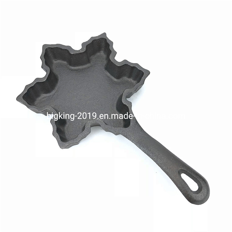 Novel Pre-Seasoned Cast Iron Mini Tree Shaped Fry Pan for Home Kitchen Use