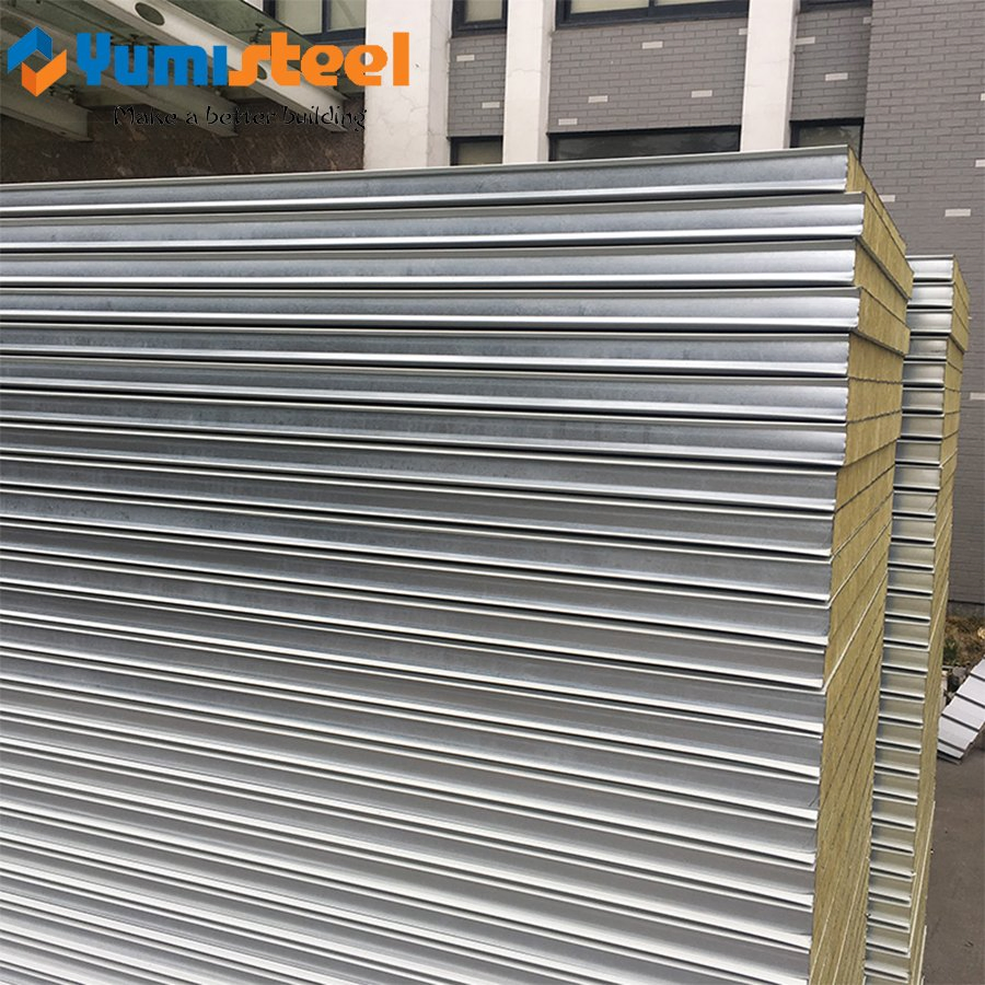 100mm Sound Absorption Rockwool Sandwich Composite Roofing/Wall Panel