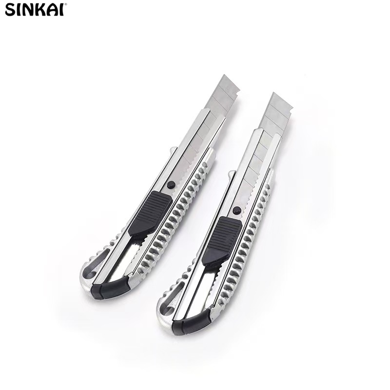 Industrial Grade Stainless Steel Utility Knife Plastic Handle Retractable Blade