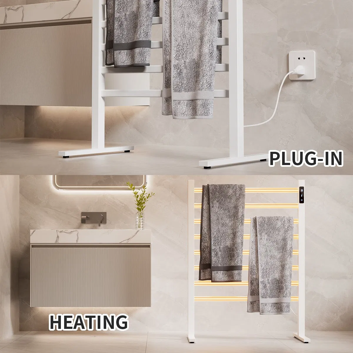 Luxurious Floor Standing Electric Towel Warmer for Bathrooms