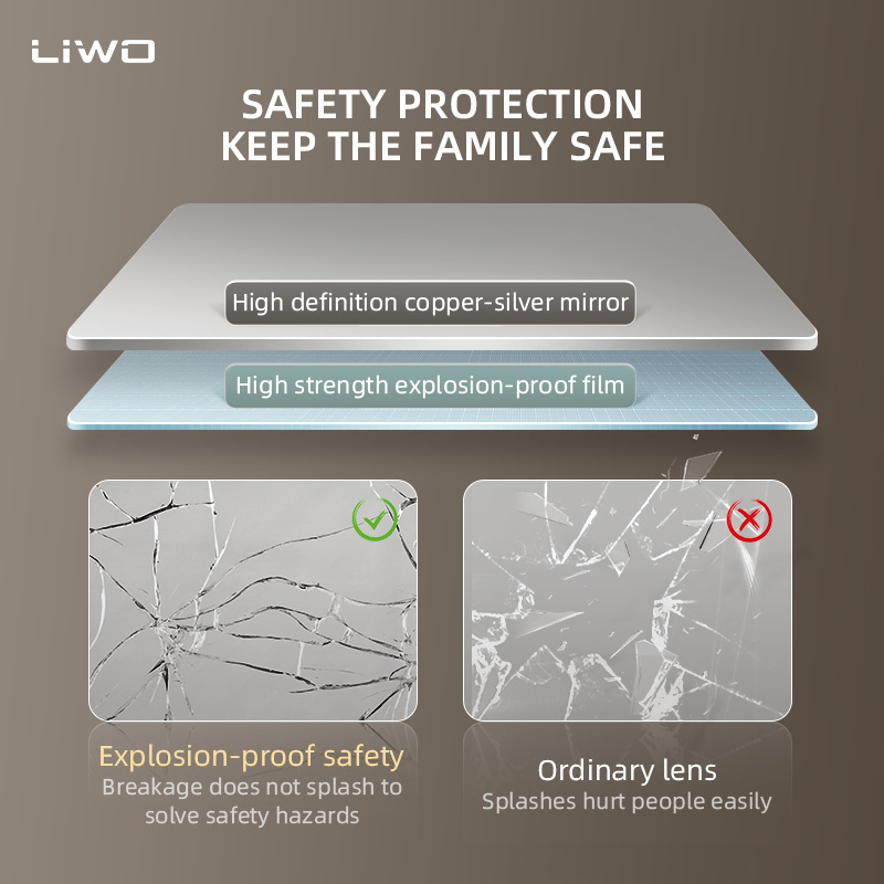 Full-Length Wall-Mounted Irregular Adjustable Light Color Smart Touch Frameless Silver Dressing LED Mirror Modern Home Furniture Decoration