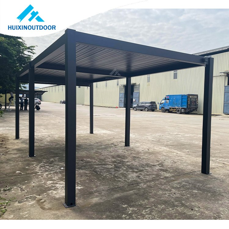 Factory Wholesale Retractable Awning Louvered Roof Rainproof Patio Pergola Cover for Outdoor Living