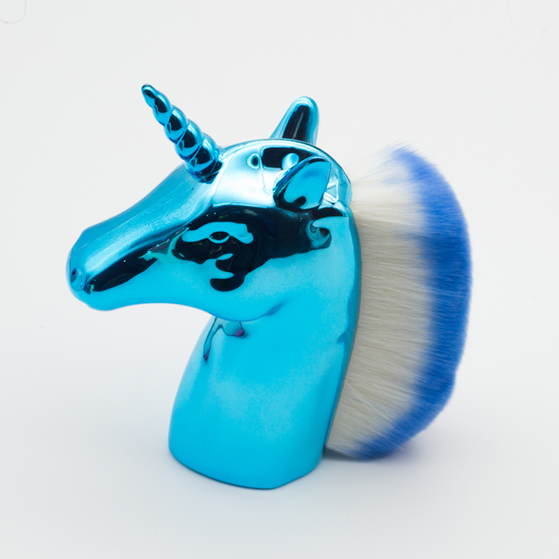 Accept Custom Guyo Nylon Nail Clean Brush with Blue Unicorn Shape Handle
