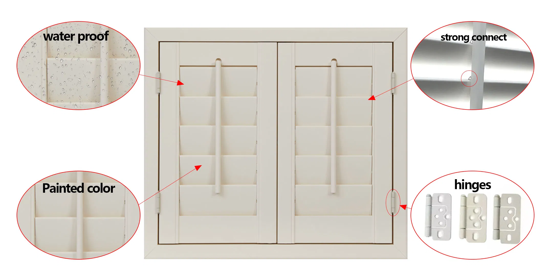 Ymtc PVC Plantation Shutter Timber Wooden Shutters