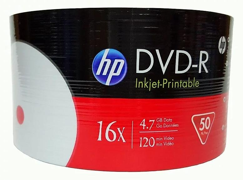 DVD-R диски 4.7 ГБ, 16x, для записи видео и данных