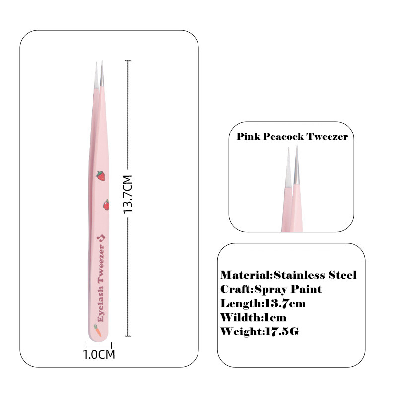 Professional Stainless Steel Beauty Bent Straight Precision Eyelash Extension Lash Isolation Tweezers