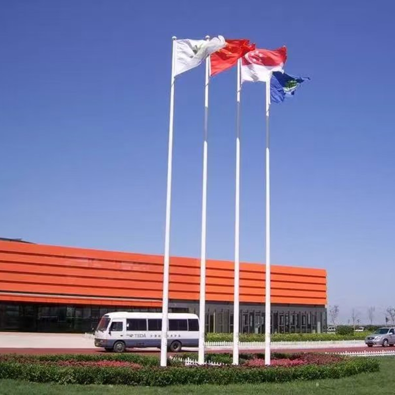 Top Quality Outdoor Gold Flag Pole Automatic Stainless Steel Flagpole Remote Control Decoration Conical Flag Pole