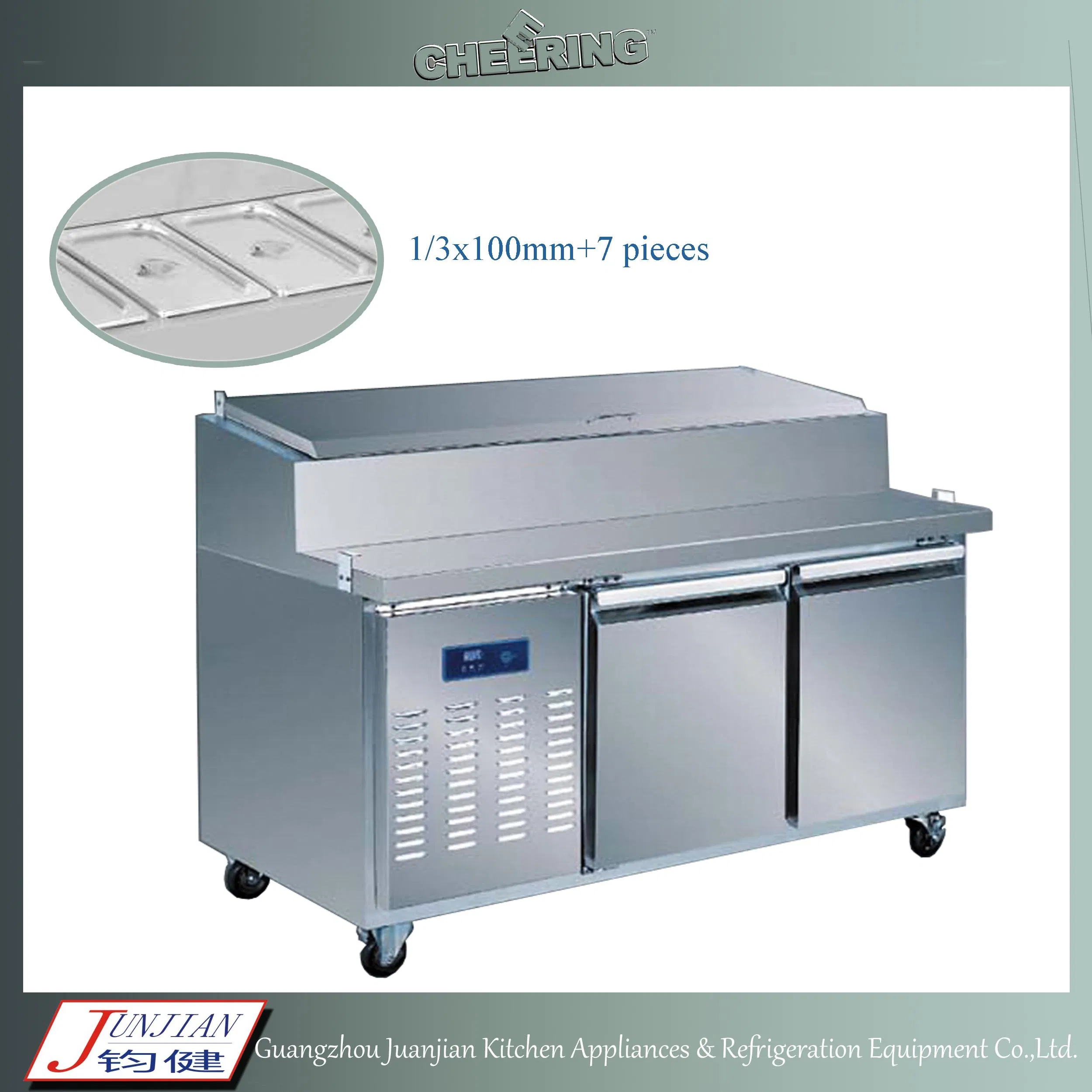 CE Certified 3-Door Commercial Pizza Sandwich Refrigerator Unit