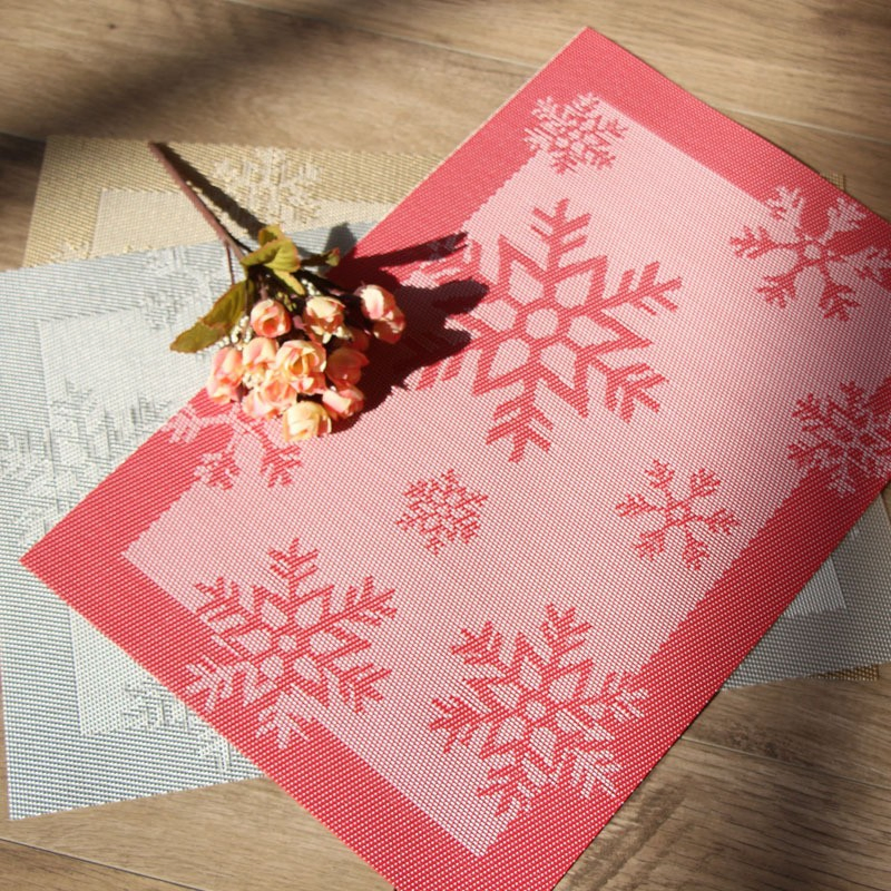 Kitchen Dining Table Place Mats Oil Heat & Water Resistant Vinyl Woven PVC Double Frame Placemat