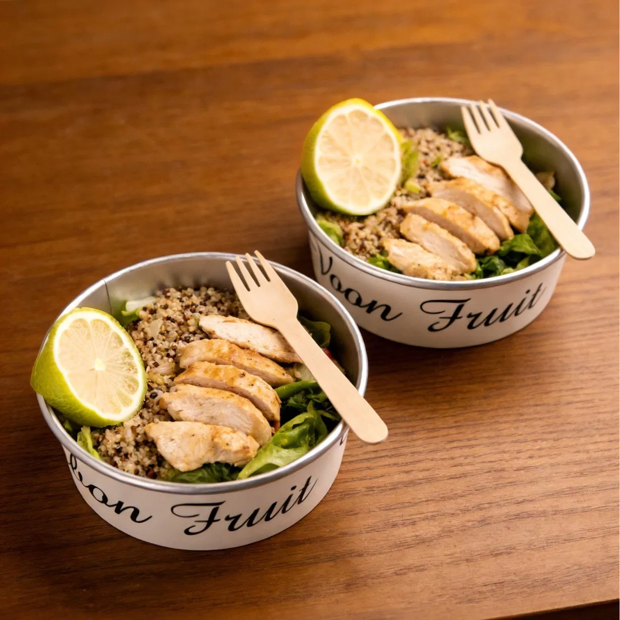 Wholesale Disposable Biodegradable Takeaway Packaging Kraft Paper Salad Bowl
