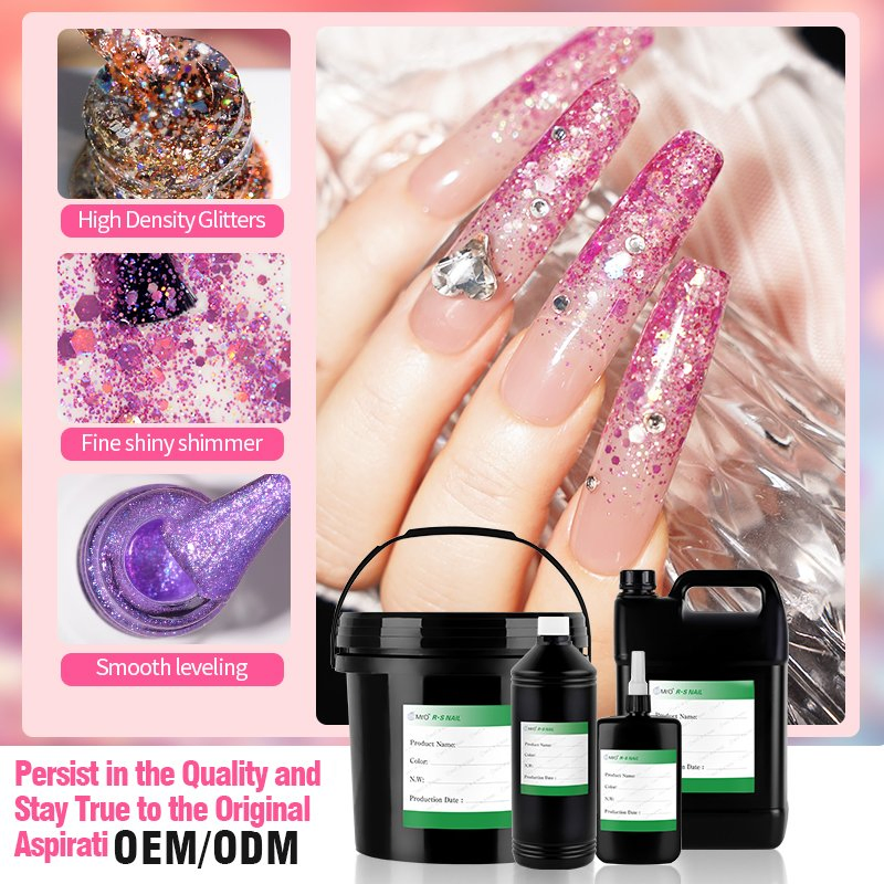 R S Nail Popular 240 Color Glitter Gel 1kg Bulk Gel Polish Manicure Nail Adhesive Glue