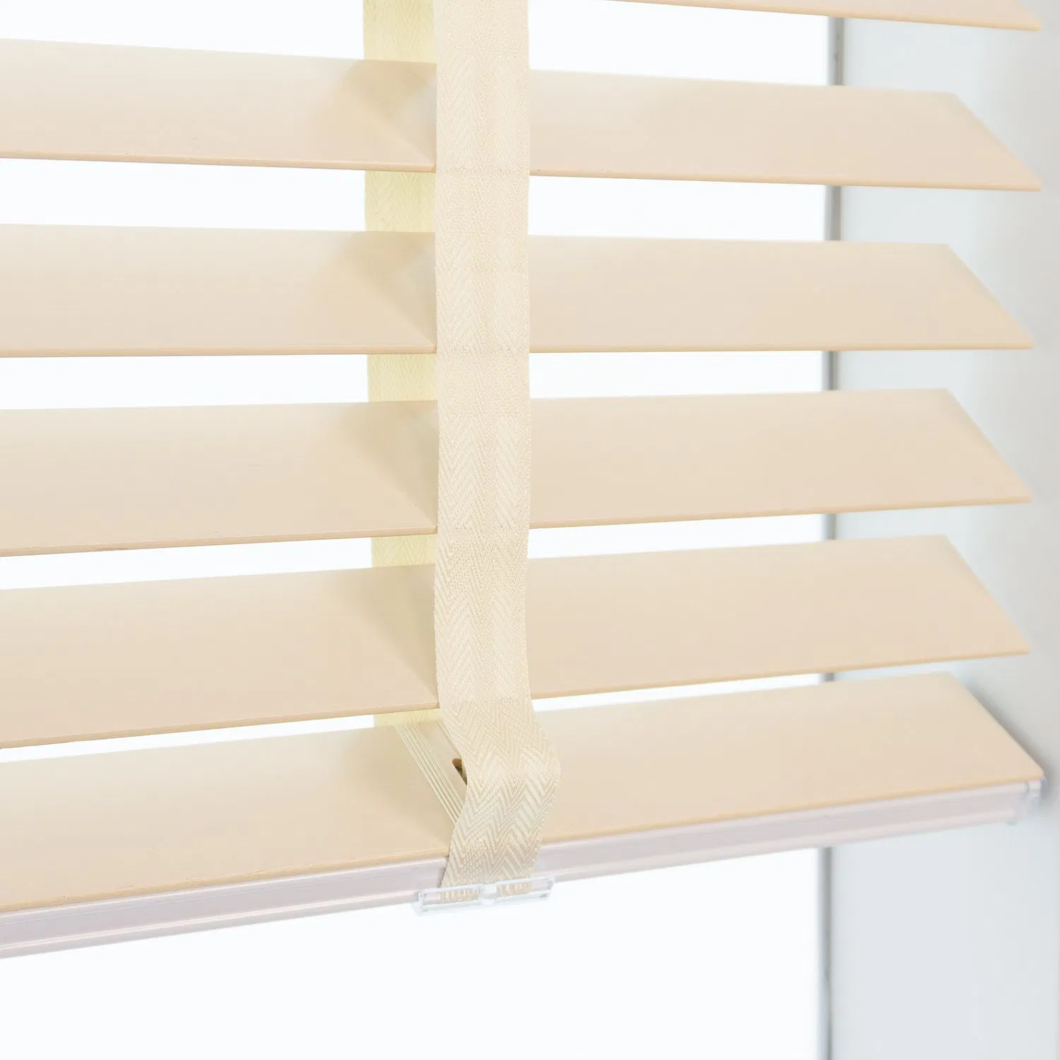 Sisheng New Material Cordless Wood Venetian Blinds Fauxwood Venetian Blinds 5 Cm Width Faux Wood Blind Shutter