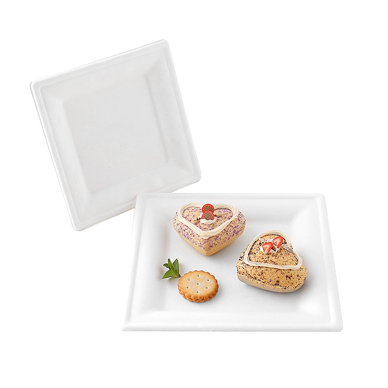 Restaurant Leakproof Compostable Sugar Cane Bagasse Disposable Paper Plates Biodegradable