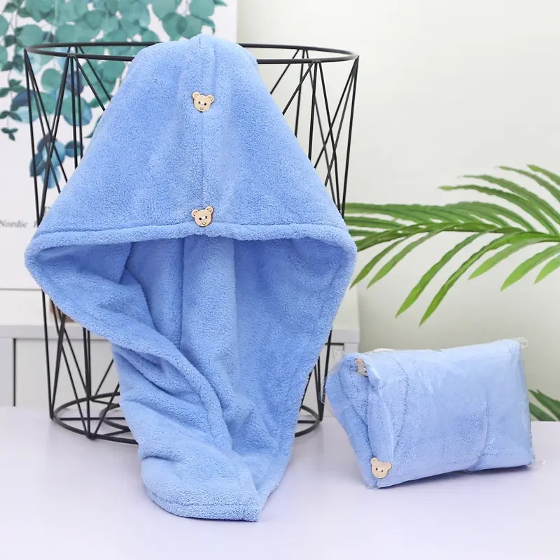 Women Microfiber Turban Head Wrap Bathroom Home Shower SPA Hat Cap