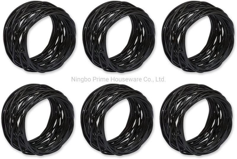 Basic Napkin Ring Collection Decorative, Birdnest, One Size, 6 Piece