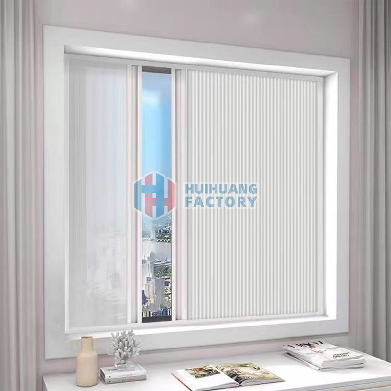 Retractable Screen Window & Door Blinds and Screen Honeycomb and Folding Mesh Combination